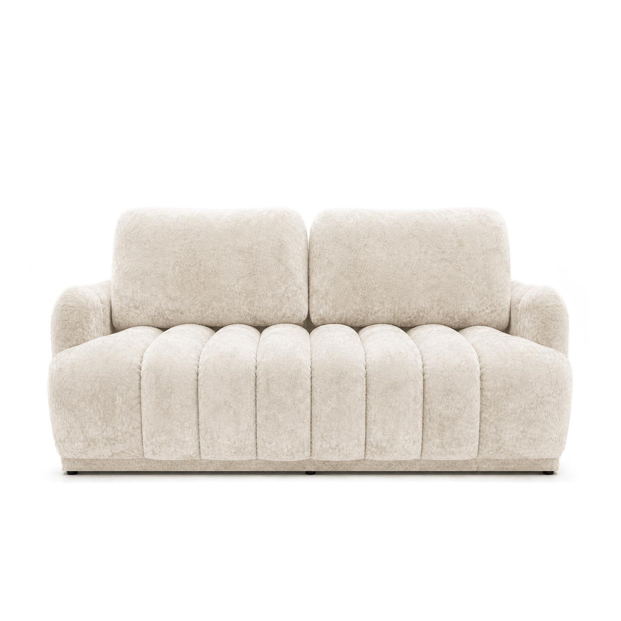 Voir la diapositive 1 : BEST MOBILIER Silvia - canapé droit 3 places convertible avec coffre - en tissu bouclette