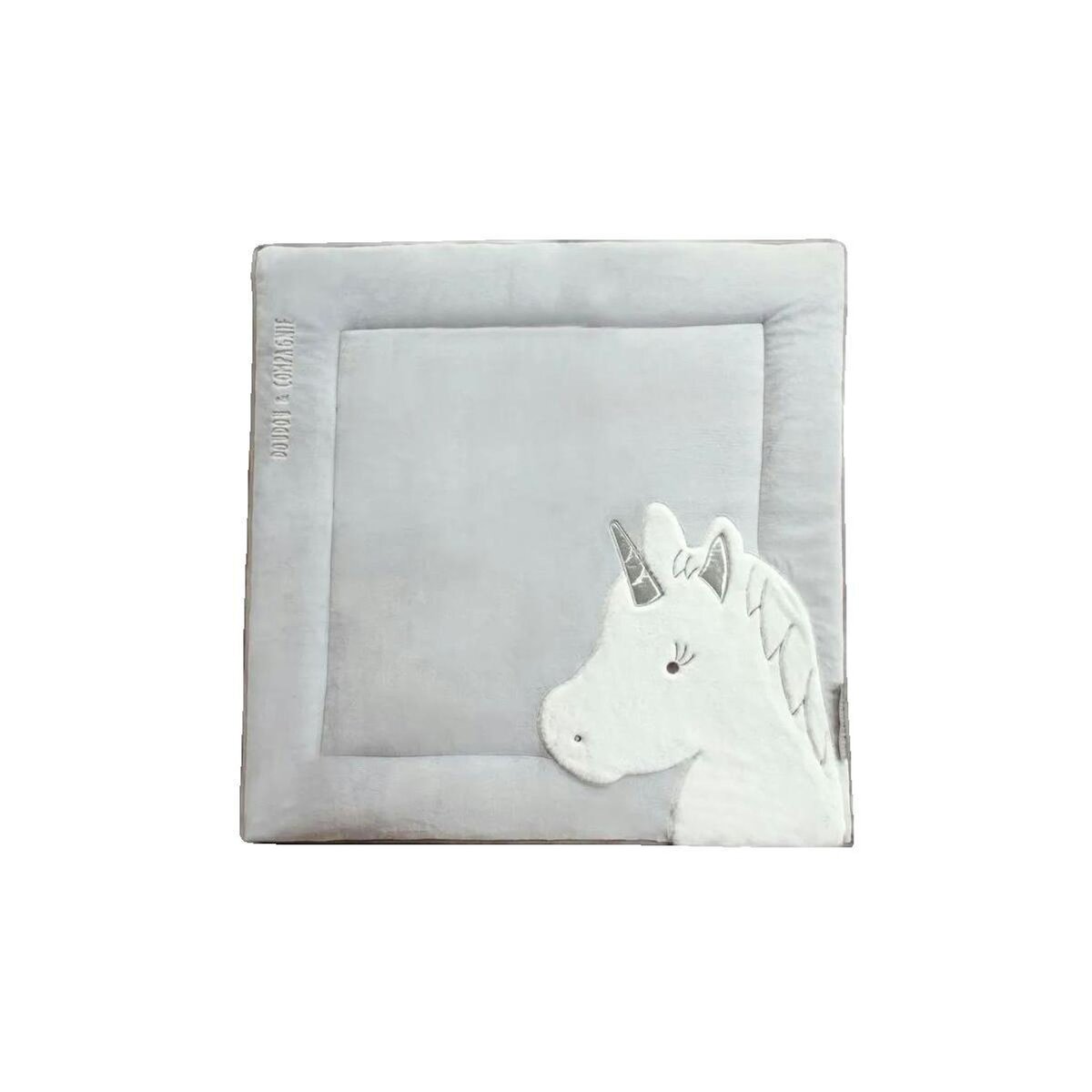 DOUDOU ET COMPAGNIE Tapis d'éveil Doudou-et-Compagnie Licorne gris ultra moelleux