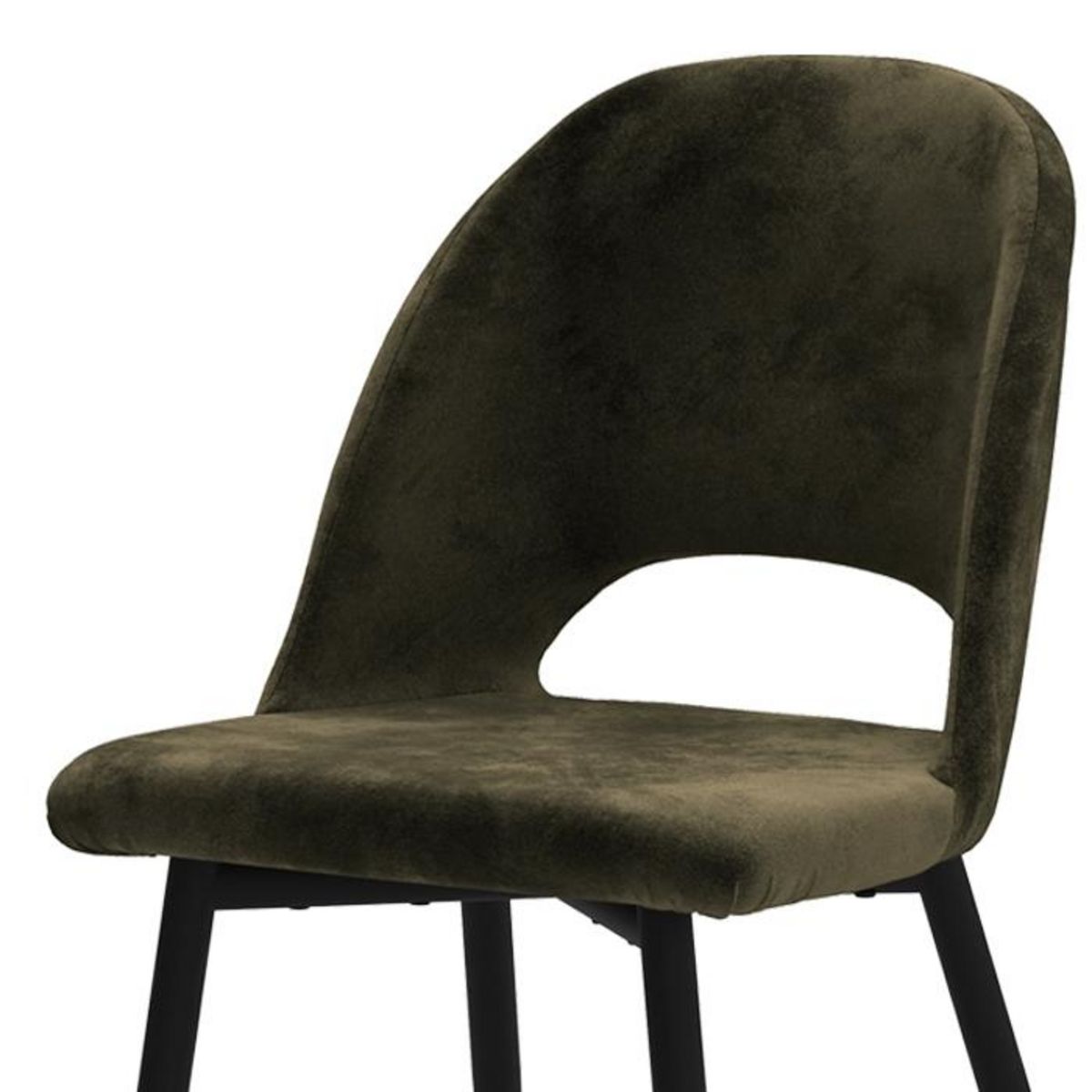 Rendez vous déco Lot de 2 chaises noires en velours et pieds en métal - Pénélope