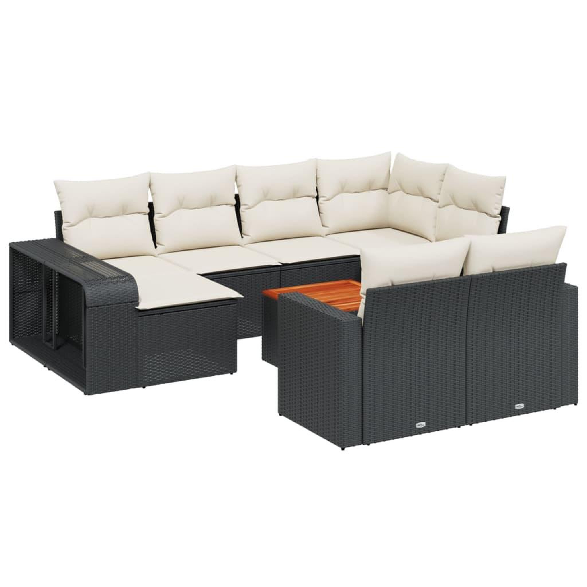 Voir la diapositive 2 : VIDAXL Salon de jardin 11 pcs avec coussins noir resine tressee