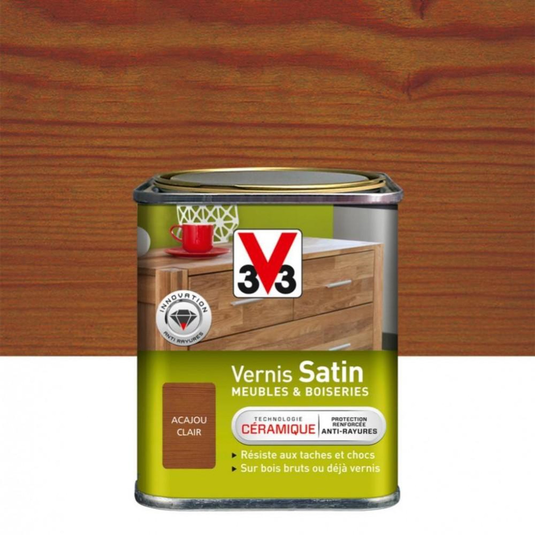 CENTRALE BRICO Vernis meuble et objet V33, acajou clair satiné, 0.25l
