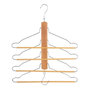 Voir la diapositive 1 : FIVE Cintre en Bois 4 Chemises & Pantalons  2 Positions  44cm Naturel