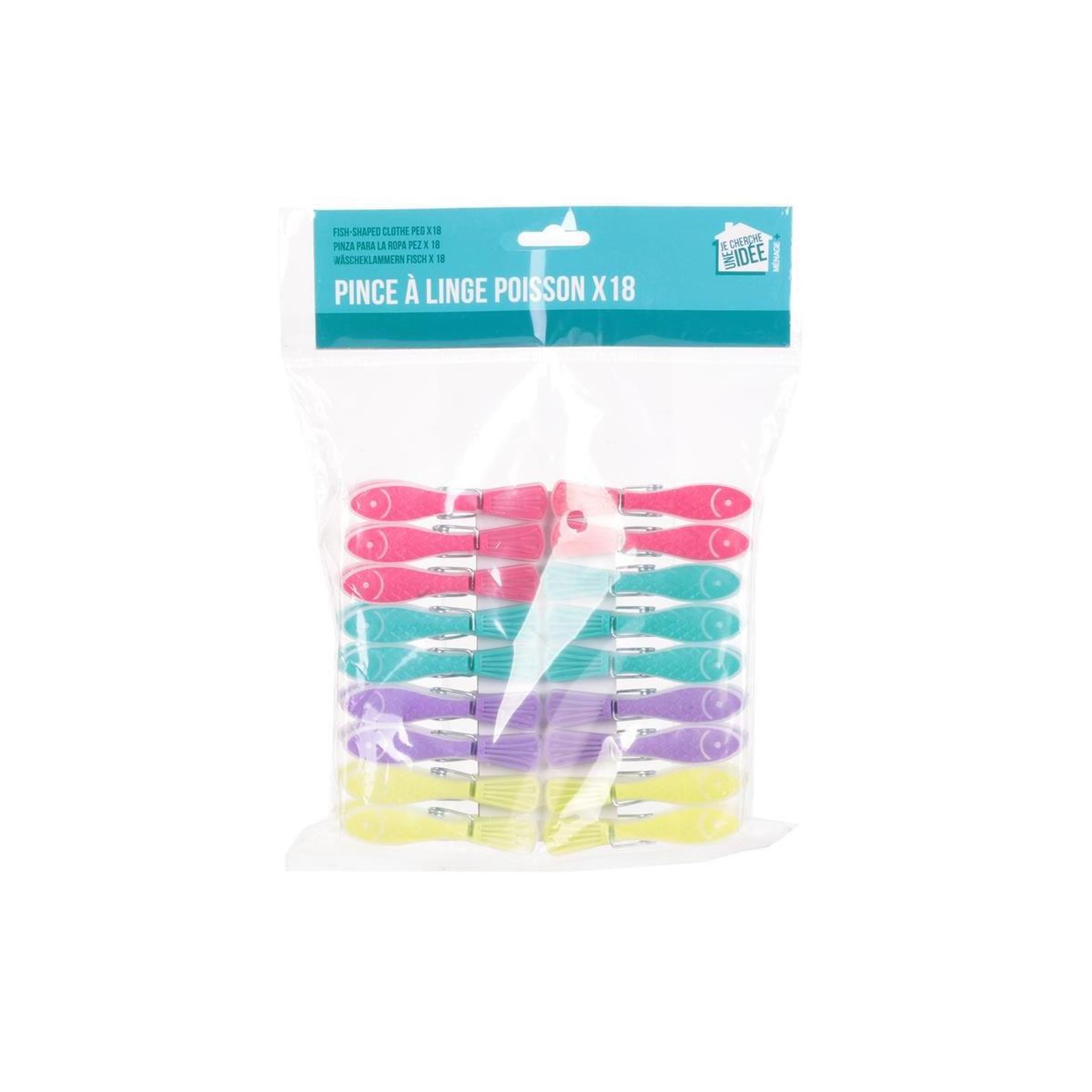 Voir la diapositive 2 : Je cherche une idee Lot de 18 pinces à linge  poisson  8cm multicolore