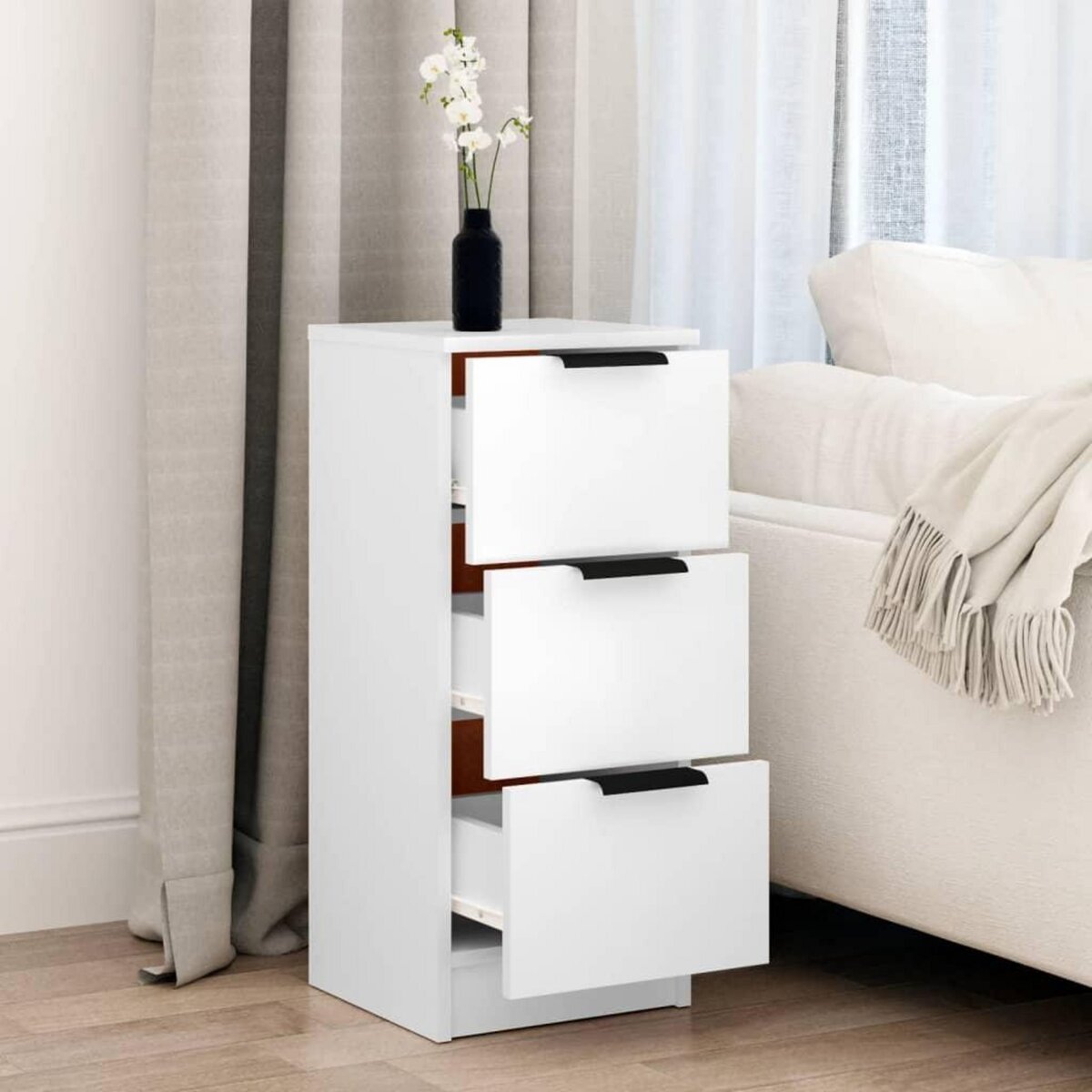 VIDAXL Buffet Blanc 30x30x70 cm Bois d'ingenierie