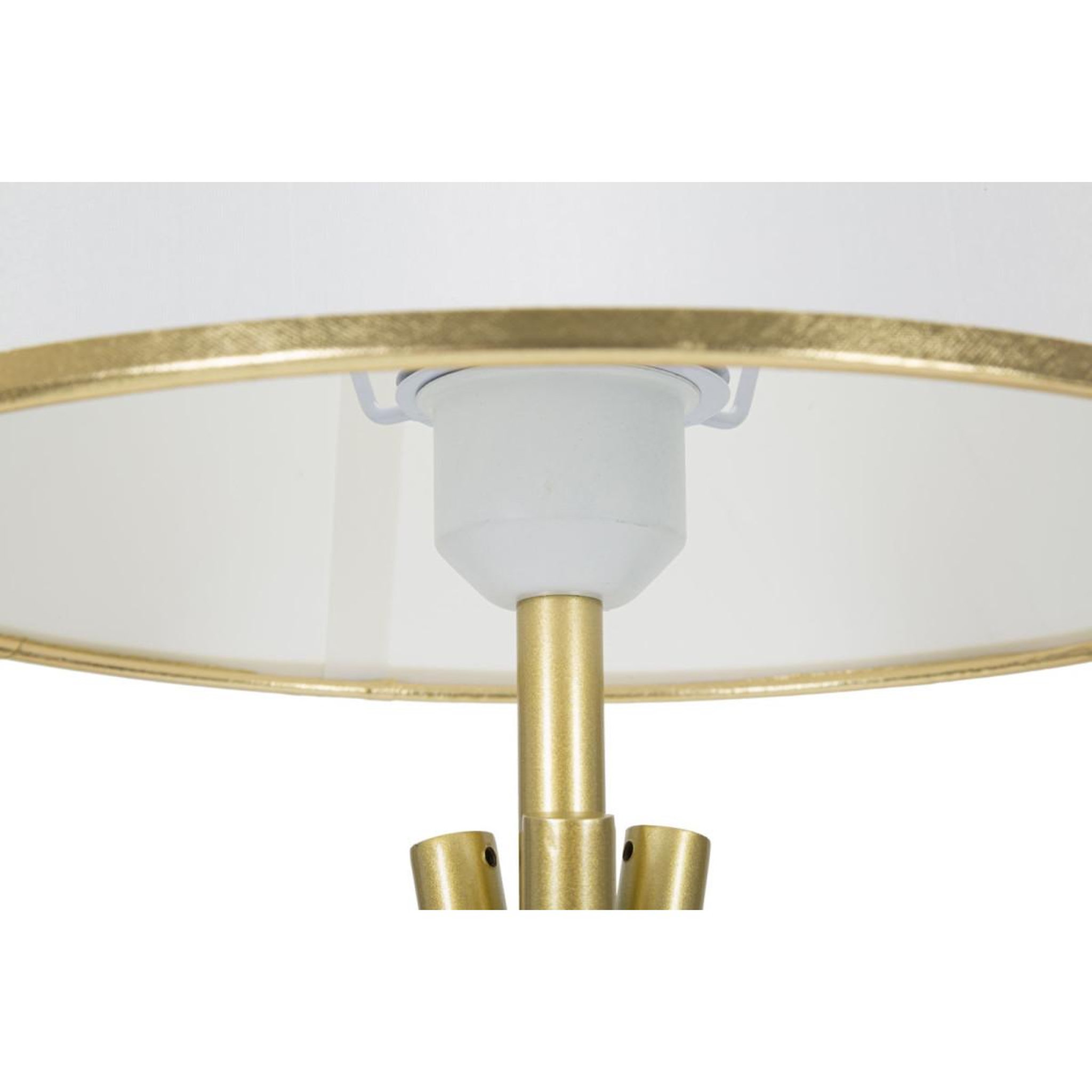 Voir la diapositive 2 : Paris Prix Lampe à poser en métal  triply  57cm blanc & or