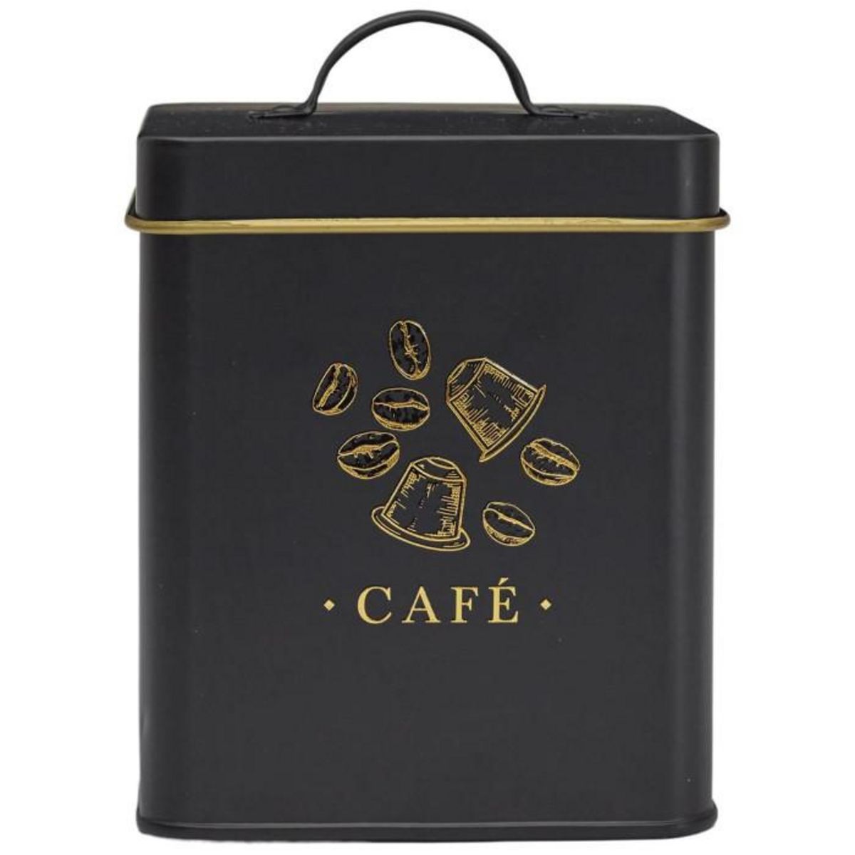 Paris Prix Boîte à Café en Métal  Lounge  19cm Noir