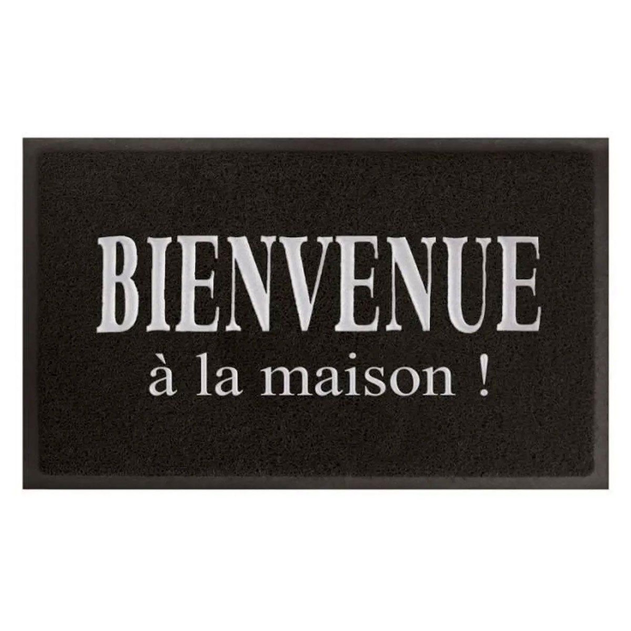 Voir la diapositive 2 : Douceur d'Intérieur Tapis d'Entrée  Maison  45x75cm Noir & Gris