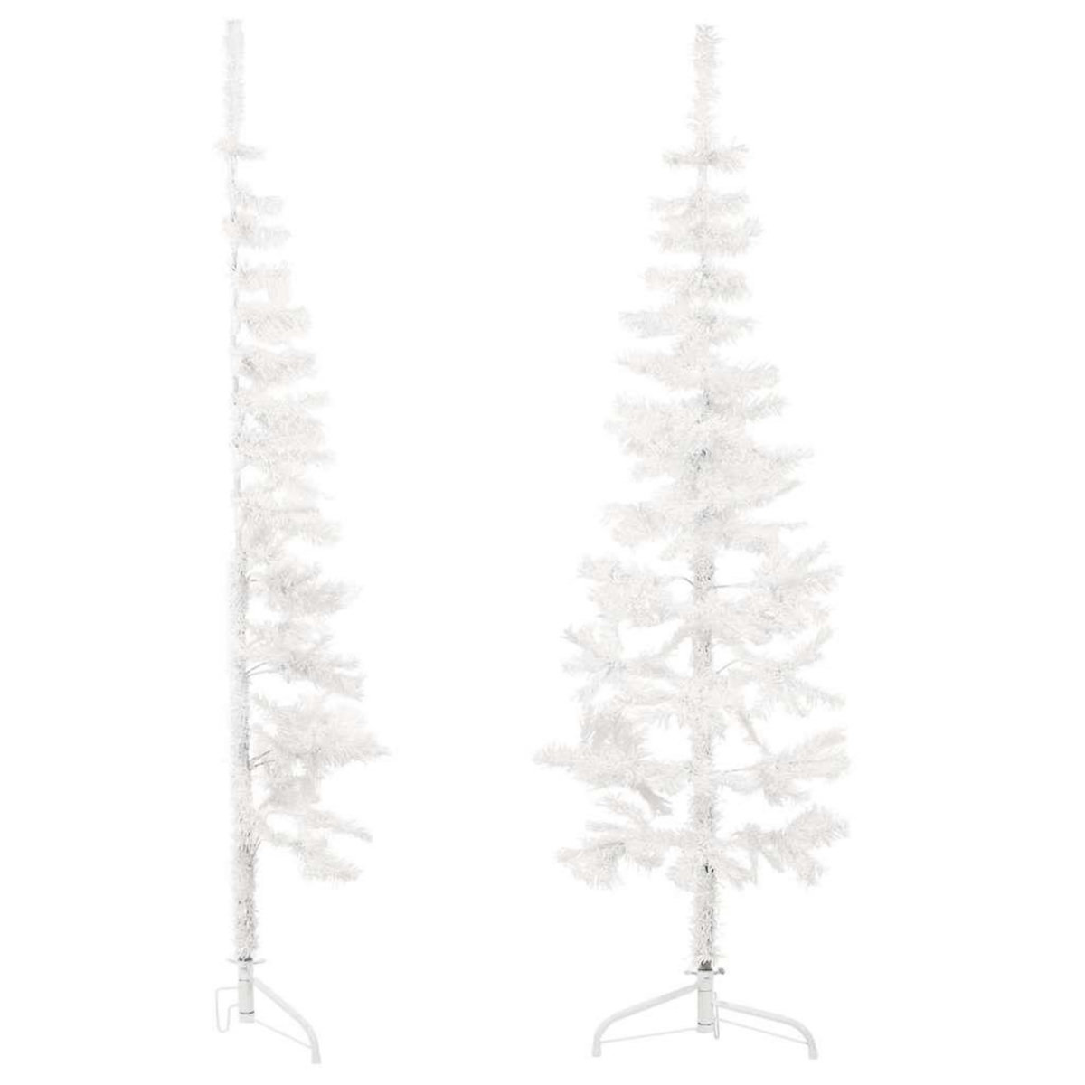 VIDAXL Demi sapin de Noël artificiel mince avec support Blanc 120 cm