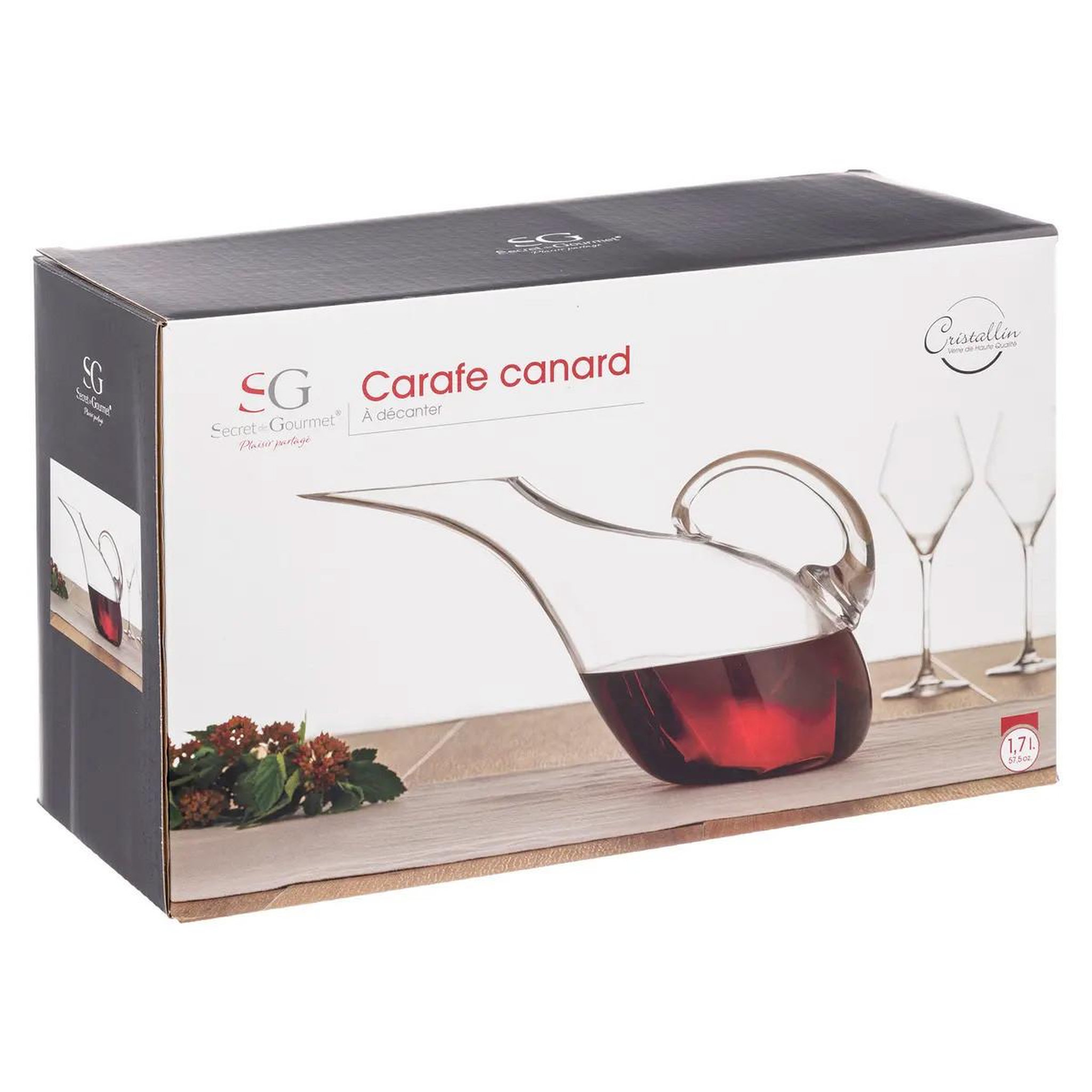 Voir la diapositive 3 : SECRET DE GOURMET Carafe à décanter  canard  1,7l transparent