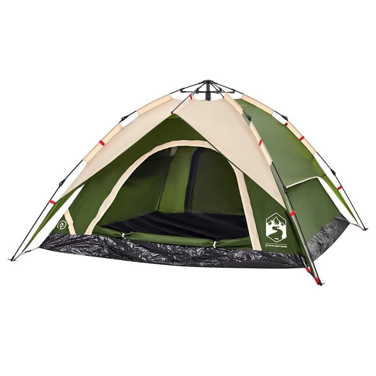 VIDAXL Tente de camping a dome 4 personnes vert liberation rapide