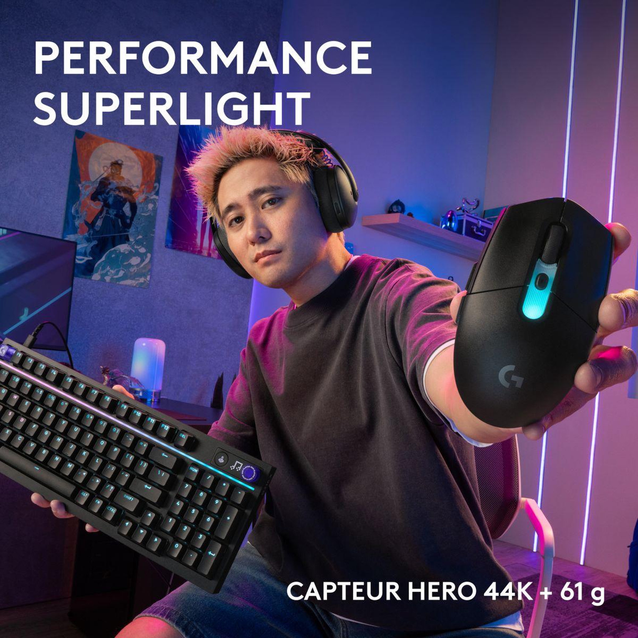 Voir la diapositive 3 : Logitech Souris gamer sans fil g305 x lightspeed noir ewr