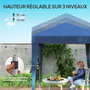 Voir la diapositive 6 : OUTSUNNY Tonnelle de jardin pliante pop-up réglable anti-UV 30+ 4 sacs lestage sac de transport bleu