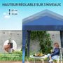 Voir la diapositive 6 : OUTSUNNY Tonnelle de jardin pliante pop-up réglable anti-UV 30+ 4 sacs lestage sac de transport bleu