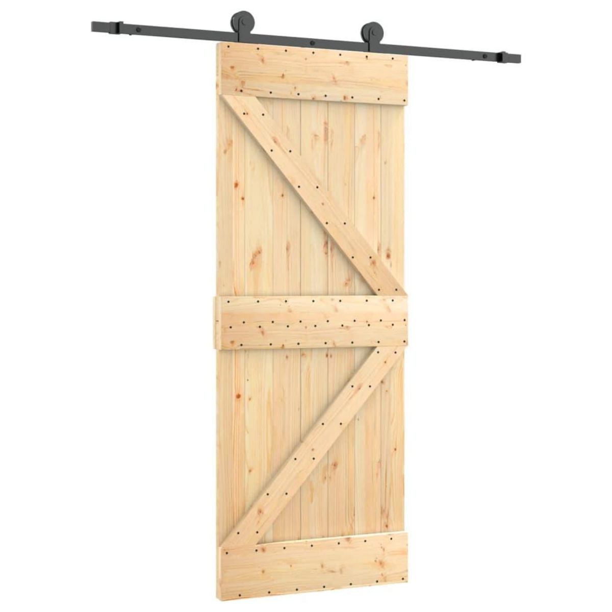 VIDAXL Porte coulissante et kit de quincaillerie 70x210 cm pin massif
