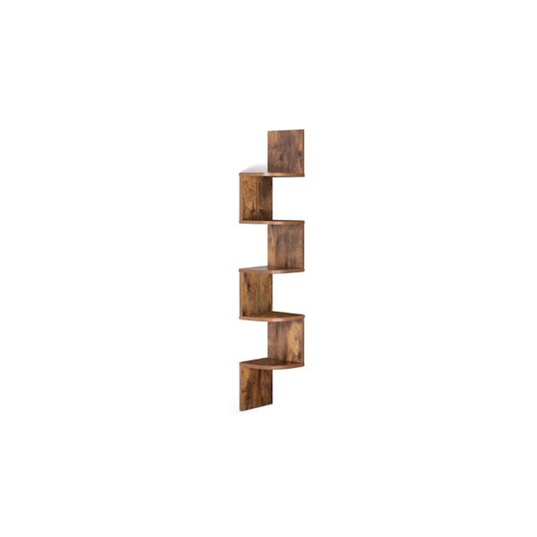 Voir la diapositive 4 : Etagère murale d'angle effet bois vieilli LISA
