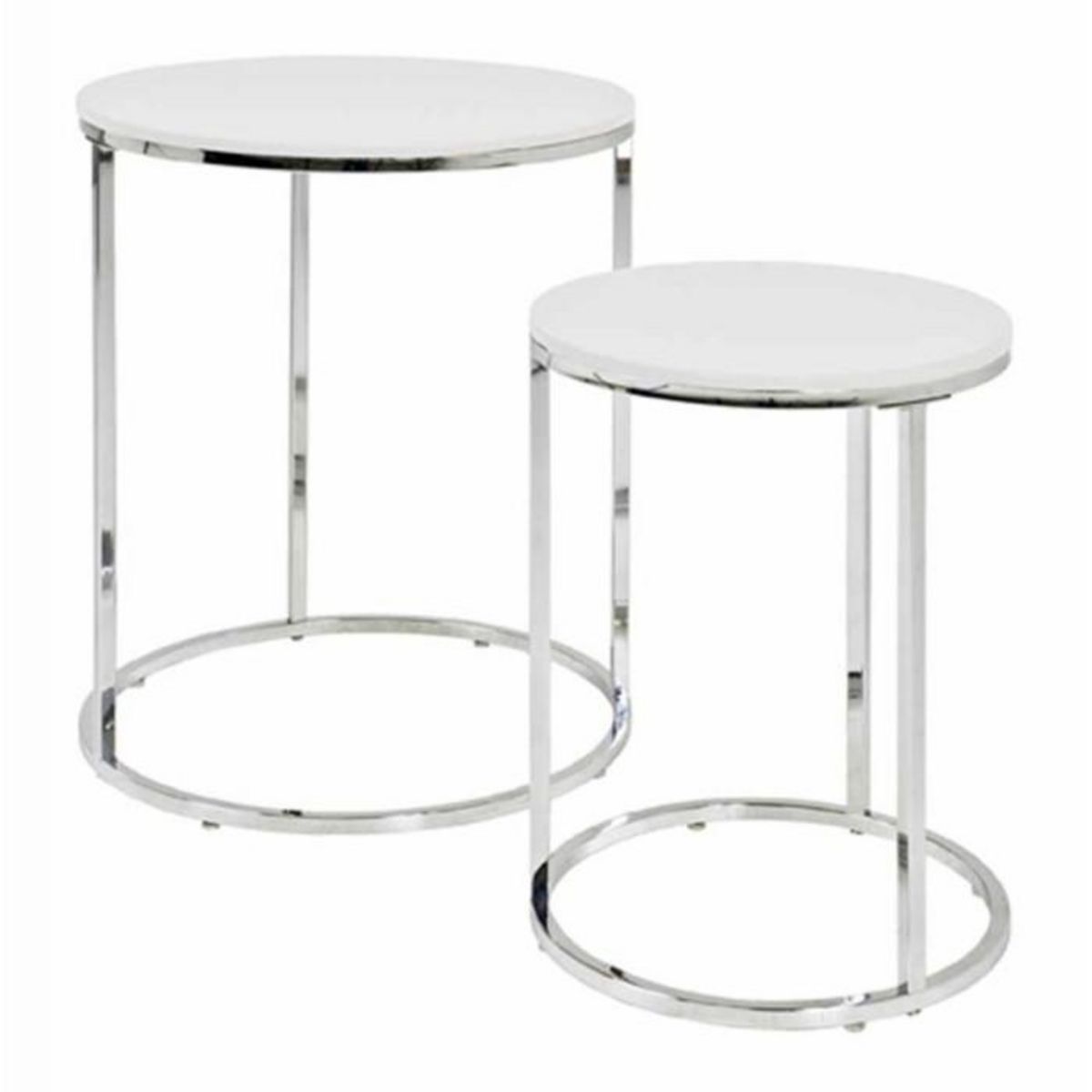 Paris Prix Lot de 2 Tables d'Appoint  Zélie  40cm Blanc