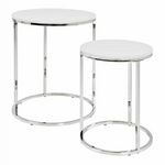Paris Prix Lot de 2 Tables d'Appoint  Zélie  40cm Blanc