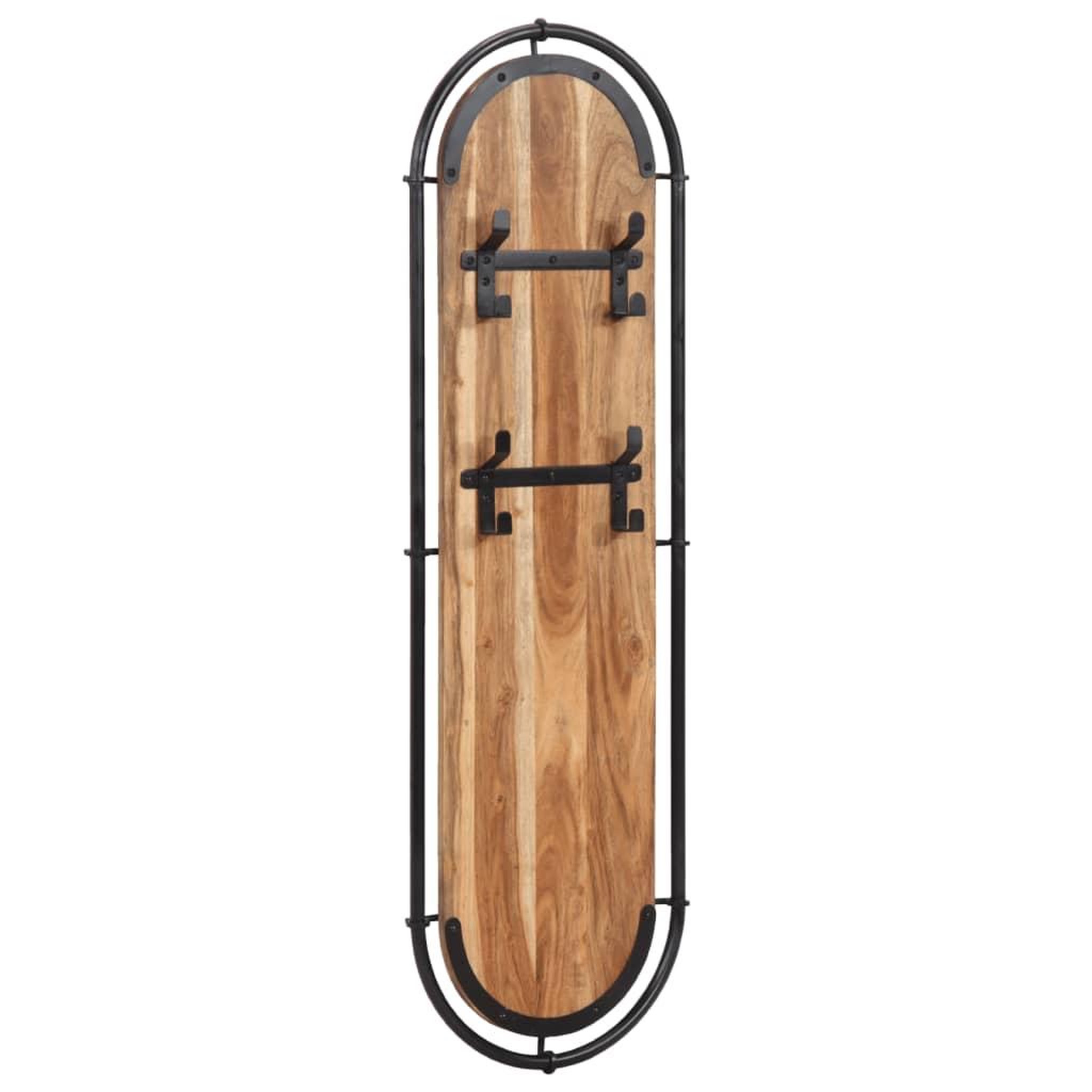 Voir la diapositive 3 : VIDAXL Porte-manteaux muraux et 4 crochets 2 pcs bois massif d'acacia