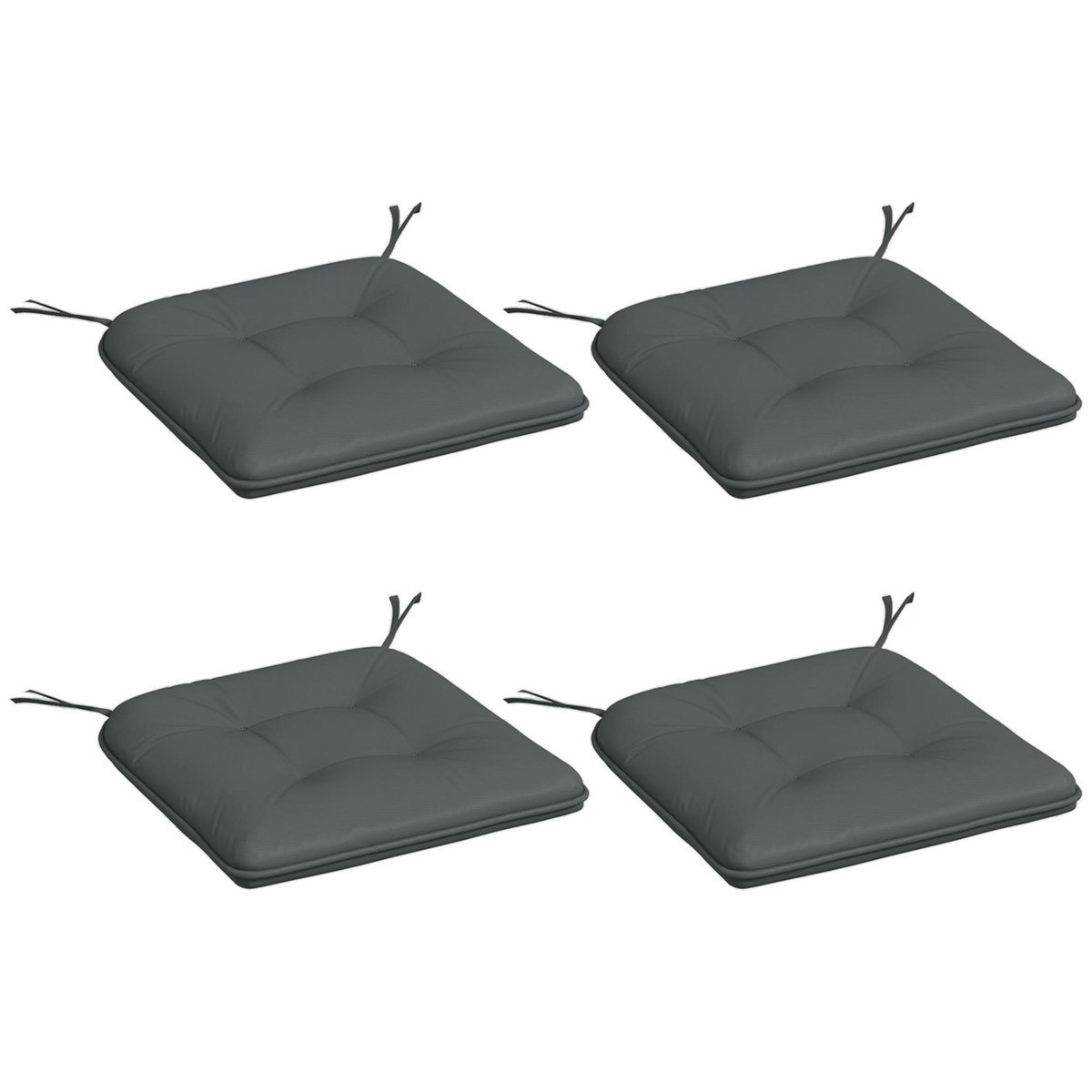OUTSUNNY Lot de 4 coussins de chaises de jardin polyester gris foncé