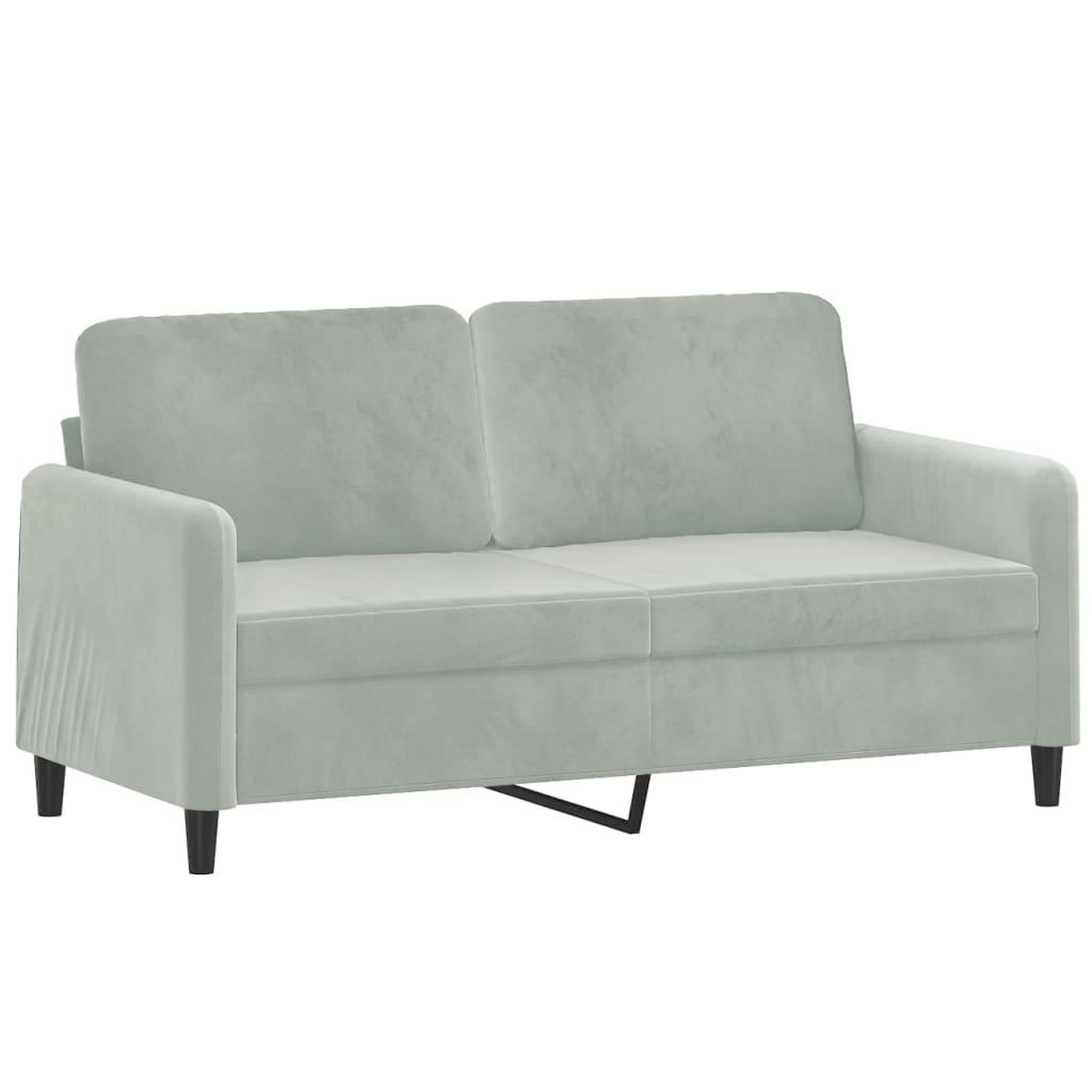 Voir la diapositive 2 : VIDAXL Canape a 2 places Gris clair 140 cm Velours