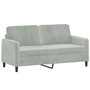 Voir la diapositive 2 : VIDAXL Canape a 2 places Gris clair 140 cm Velours