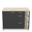 Meuble de cuisine bas 1 porte 3  tiroirs 3 niches style industriel L120cm MARKET