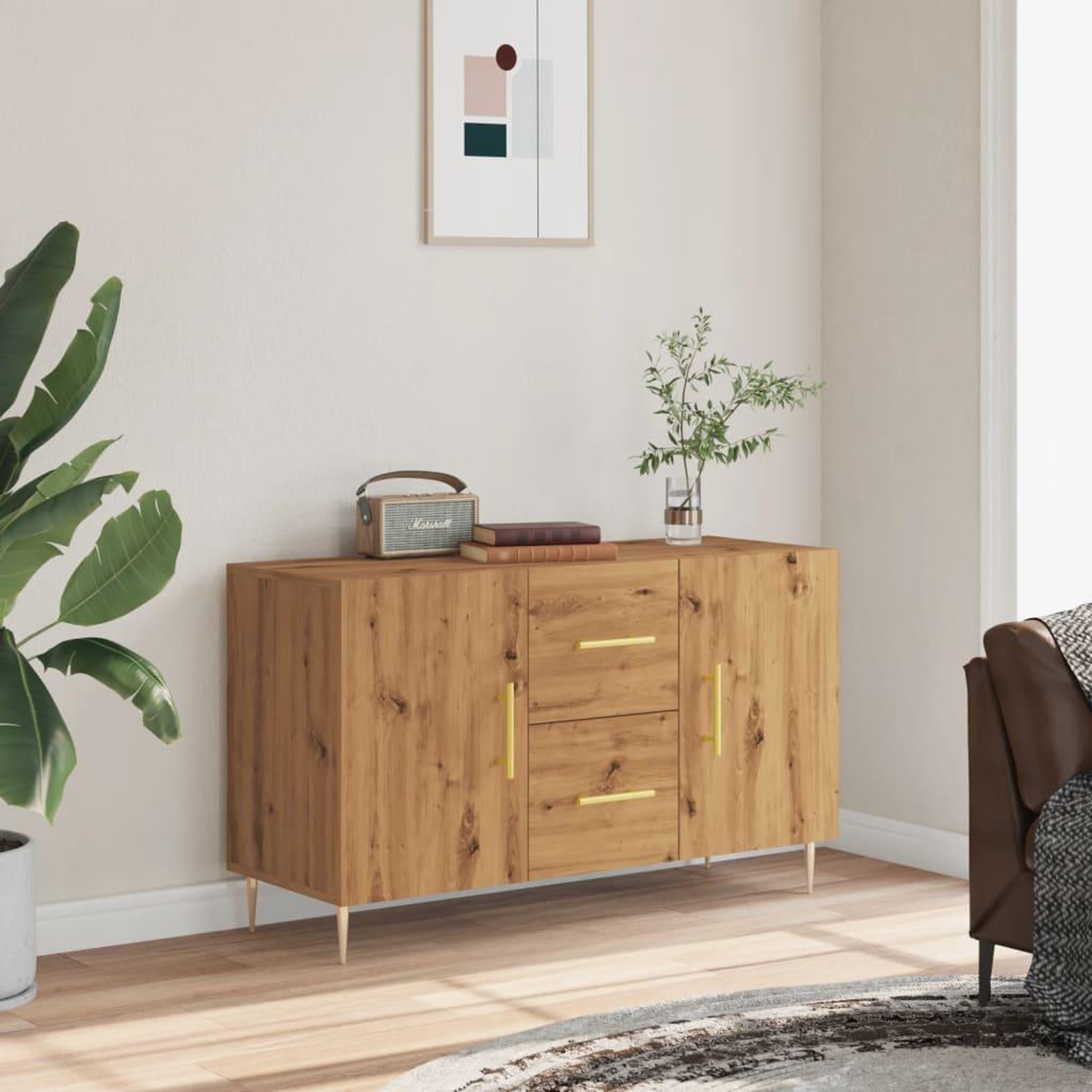 Voir la diapositive 3 : VIDAXL Buffet chene artisanal 100x36x60 cm bois d'ingenierie
