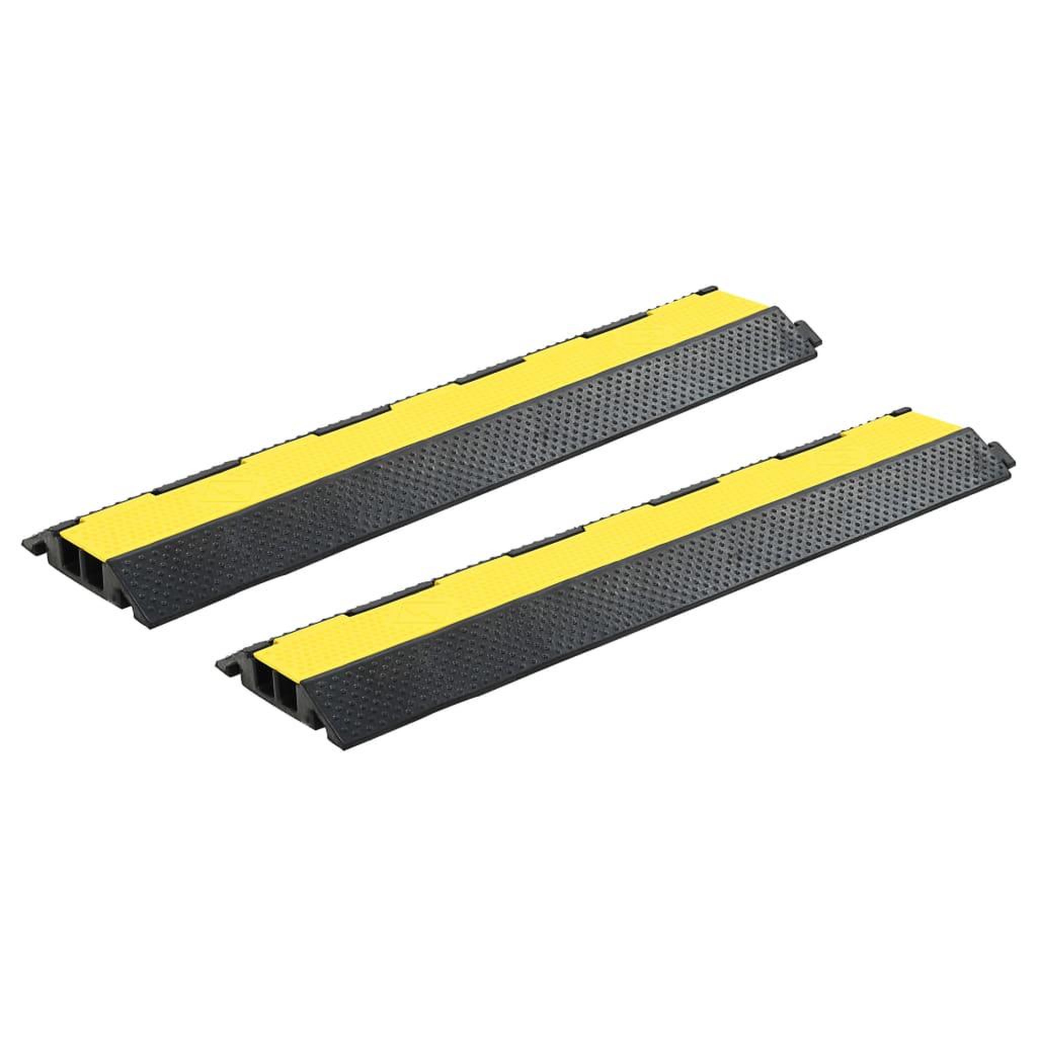 VIDAXL Rampes de protection de cable 2 pcs 2 canaux caoutchouc 101,5cm