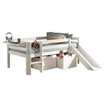 Paris Prix Pack - Lit Enfant Surélevé, 2 Tiroirs & Étagère  Pino  Blanc