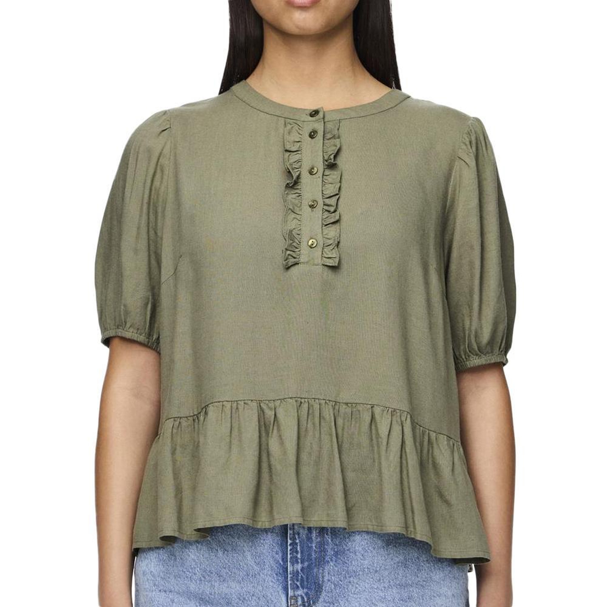 Pieces Blouse  Femme Pieces Pia 2/4. Coloris disponibles : Vert