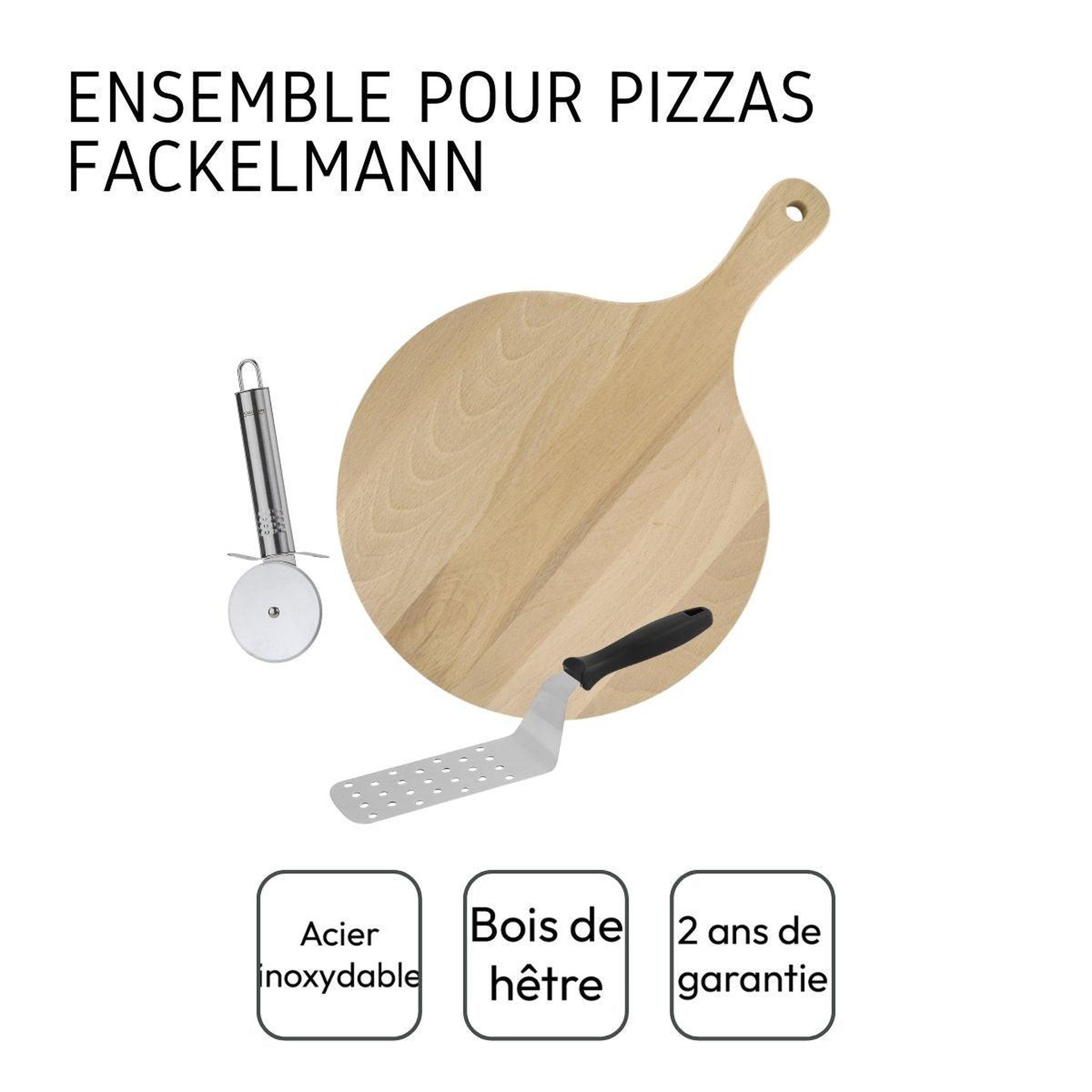 Voir la diapositive 4 : Fackelmann Ensemble de 3 ustensiles pour pizzas fackelmann