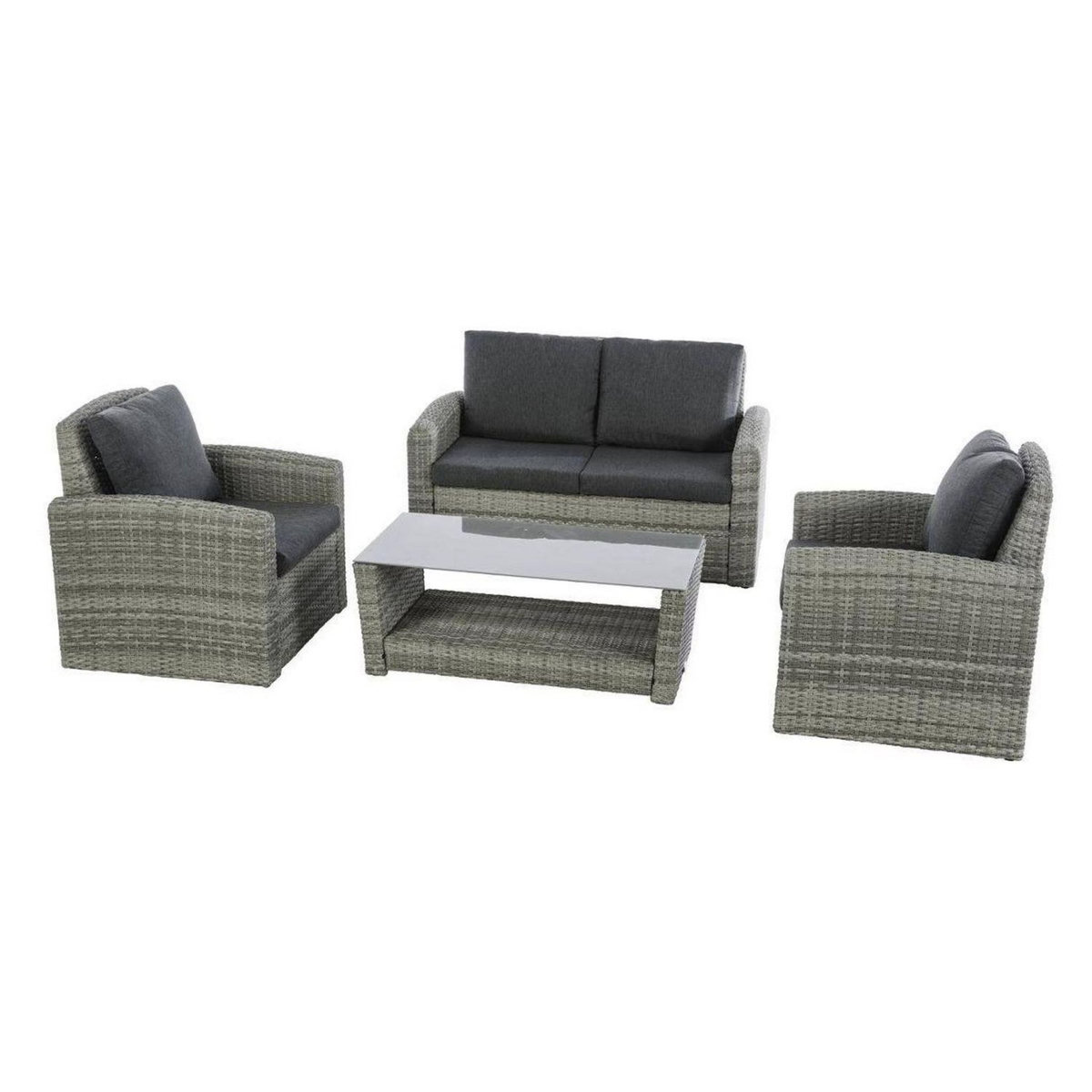 HESPERIDE Salon de jardin en résine tressé Polynesia