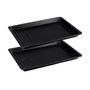 Voir la diapositive 1 : ZENKER Lot de 2 plaques à pizza rectangulaires perforées extensibles 37 à 52 x 33 cm Zenker Black Metallic