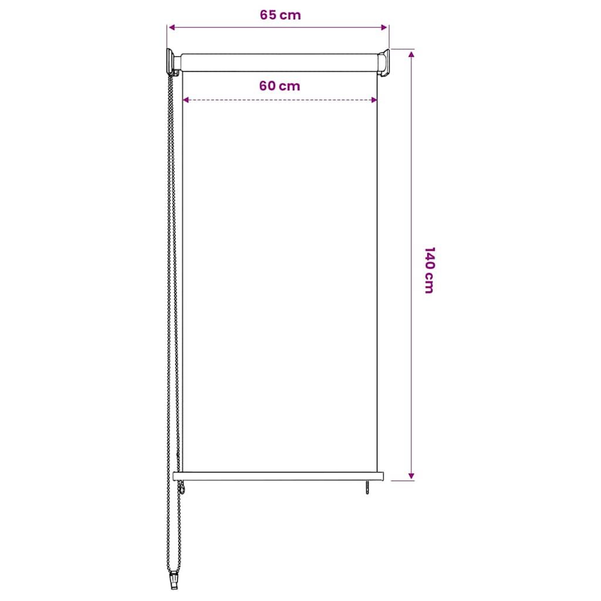 Voir la diapositive 6 : VIDAXL Store roulant d'exterieur 65 (l) x 140 (h) cm beige