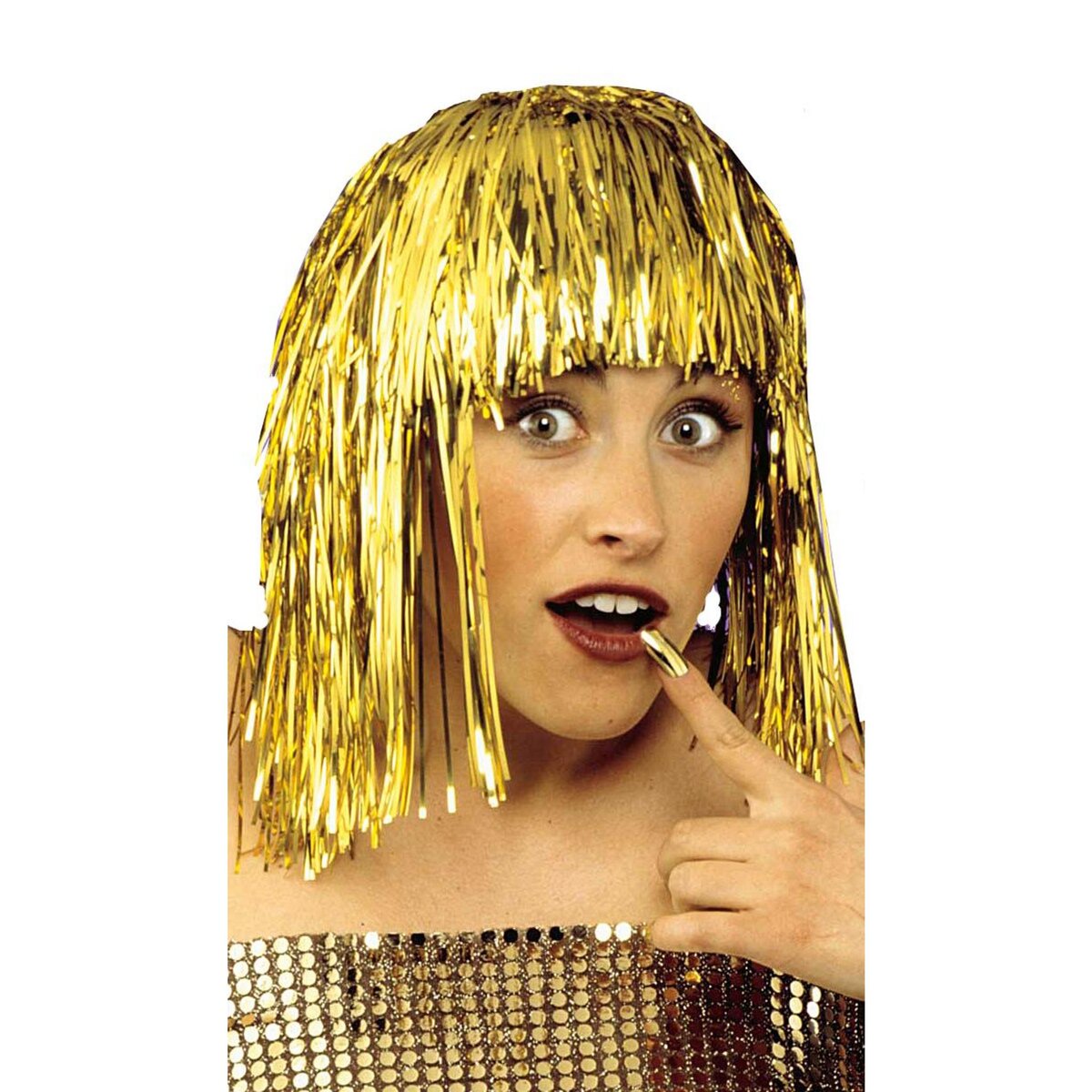 WIDMANN Perruque Disco Lamée Or