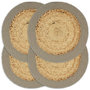 Voir la diapositive 1 : VIDAXL Napperons 4 pcs Naturel et gris 38 cm Jute et coton