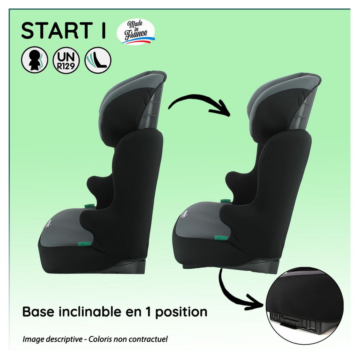 NANIA Siège auto Rehausseur ceinturé START I 106-140 cm R129 i-Size