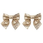 ATMOSPHERA Lot de 2 Nœuds Déco  Paillettes  16cm Or