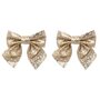Voir la diapositive 1 : ATMOSPHERA Lot de 2 Nœuds Déco  Paillettes  16cm Or