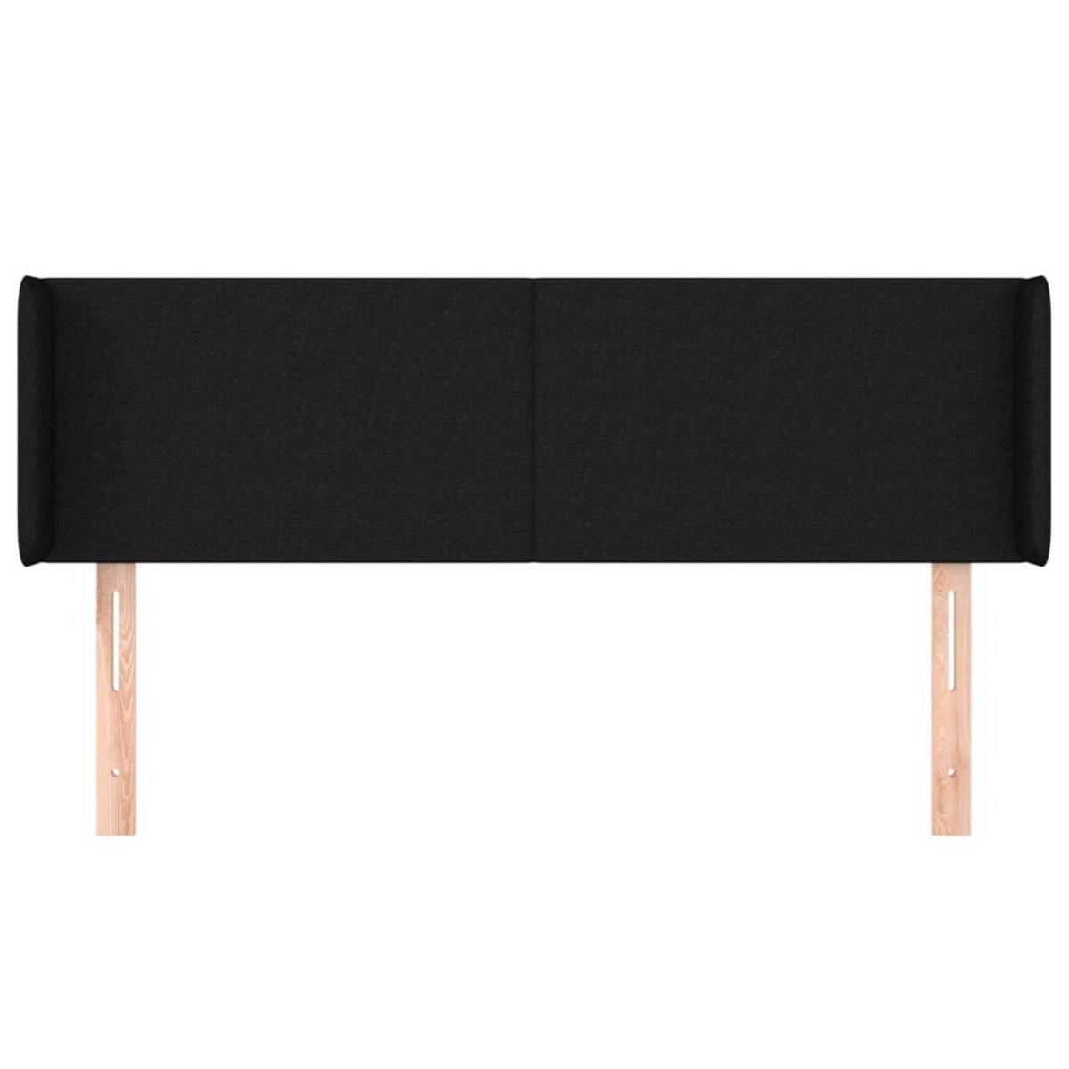 VIDAXL Tete de lit avec oreilles Noir 147x16x78/88 cm Tissu
