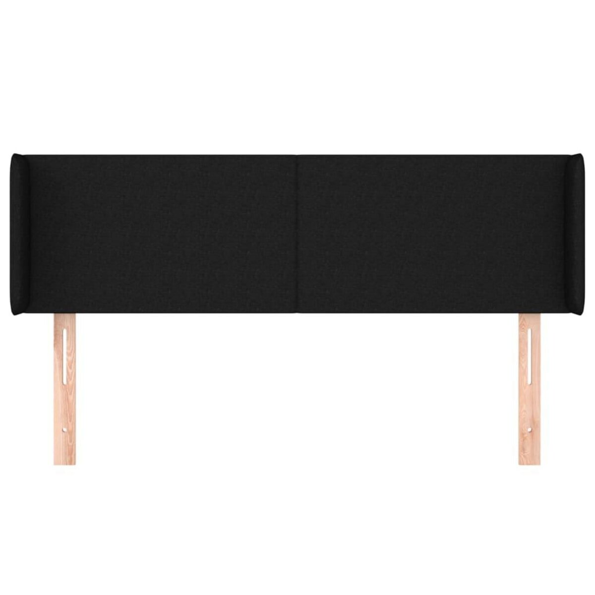 VIDAXL Tete de lit avec oreilles Noir 147x16x78/88 cm Tissu