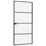 Voir la diapositive 4 : VIDAXL Porte d'interieur Noir 93x201,5 cm Trempe verre aluminium fin