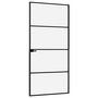 Voir la diapositive 4 : VIDAXL Porte d'interieur Noir 93x201,5 cm Trempe verre aluminium fin