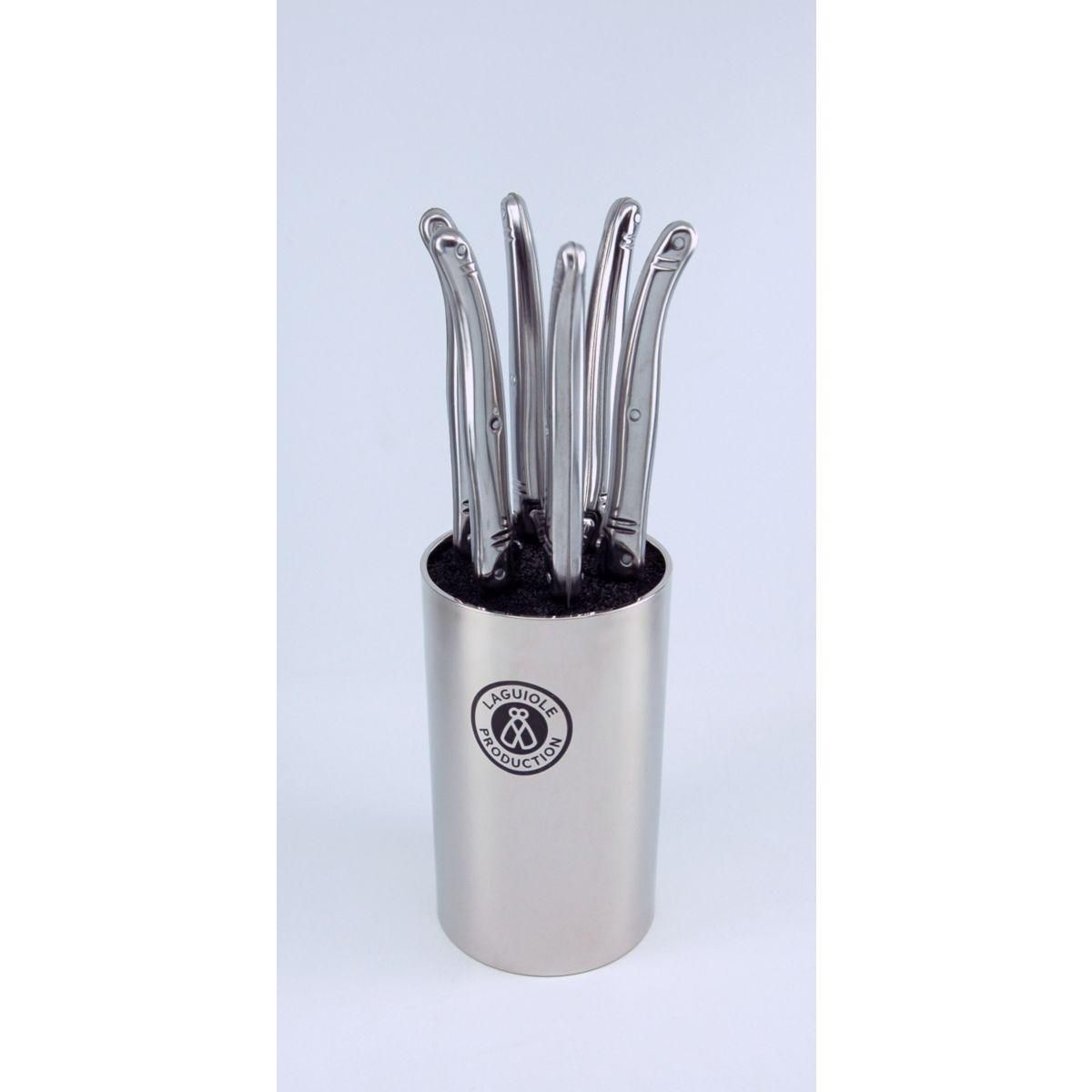 LAGUIOLE PRODUCTION Bloc couteaux Argent 6 couteaux
