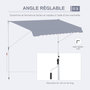 Voir la diapositive 6 : OUTSUNNY Store banne manuel rétractable 4L x 1,2l m inclinaison et hauteur réglable installation rapide métal alu polyester anti-UV gris