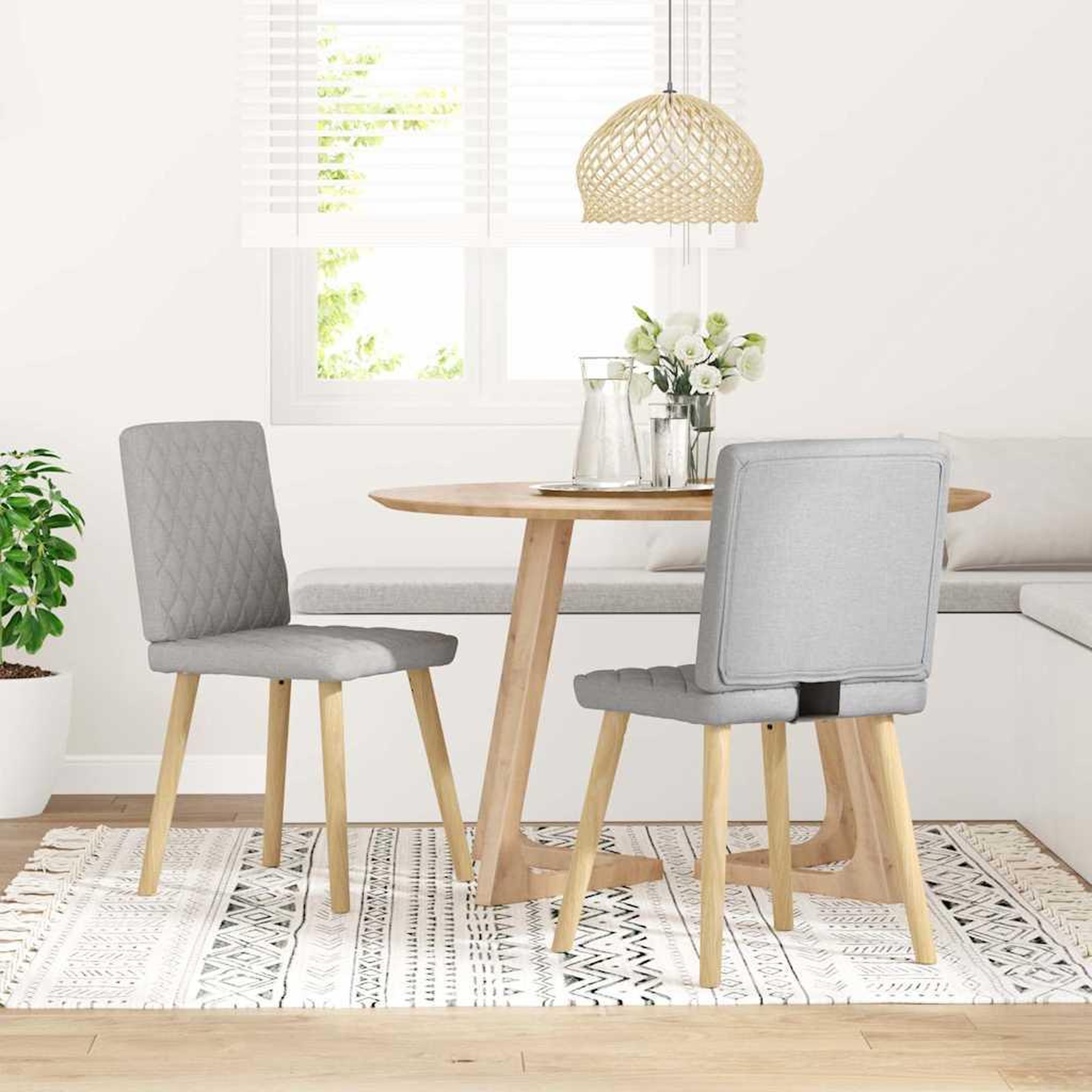 VIDAXL Chaises a manger lot de 2 gris nuage tissu