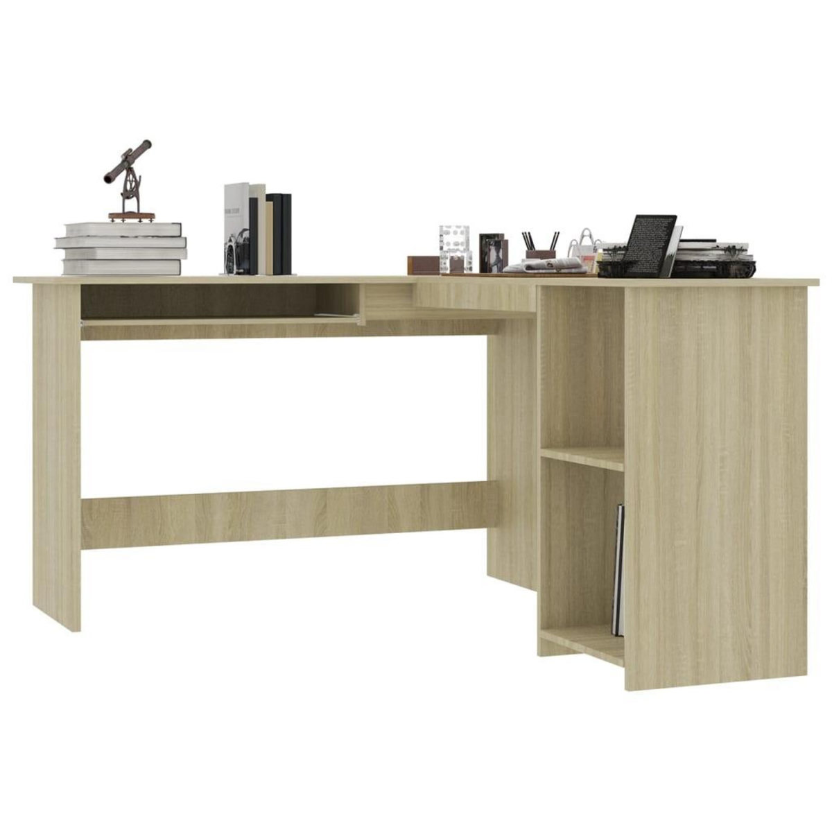VIDAXL Bureau d'angle en forme de L Chene sonoma Bois d'ingenierie