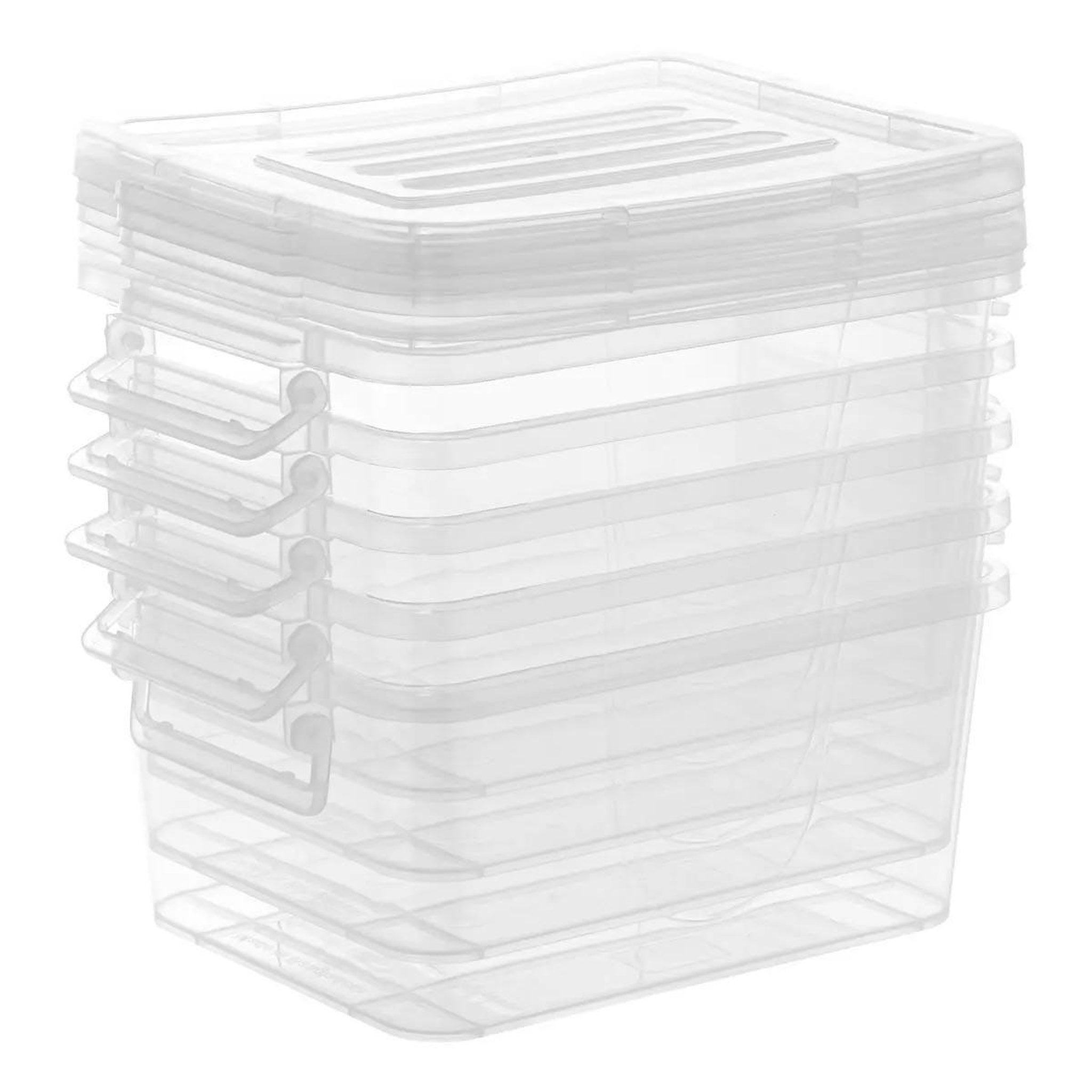 Voir la diapositive 2 : FIVE Lot de 5 boîtes de stockage  clippy  5l transparent