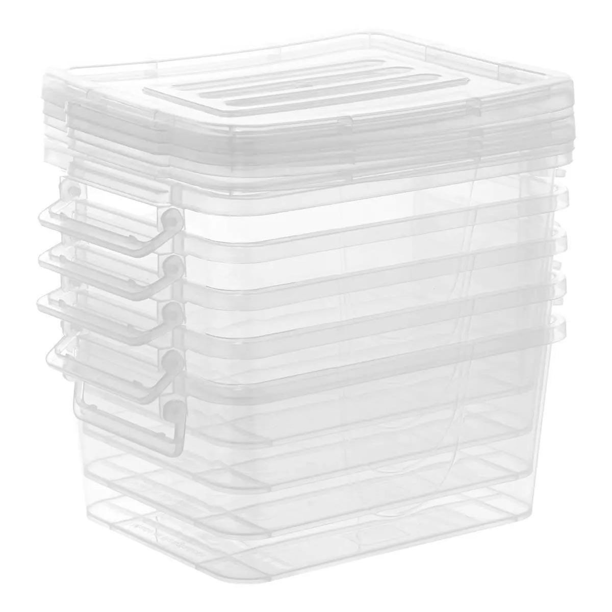 FIVE Lot de 5 Boîtes de Stockage  Clippy  5L Transparent