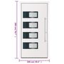 Voir la diapositive 6 : VIDAXL Porte d'entree Blanc 100x200 cm Aluminium et PVC